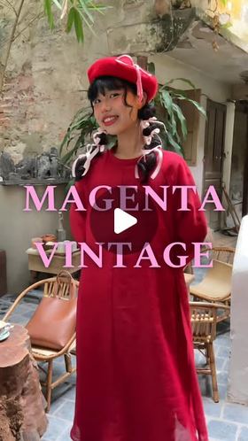 magenta vintage reel